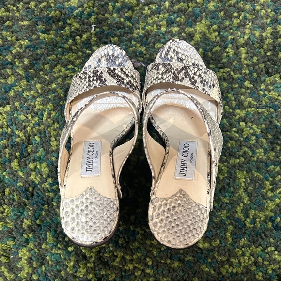 Jimmy Choo Snake Print Lea Heel platform sandal EU 36 US 6 - Picture 3 of 7